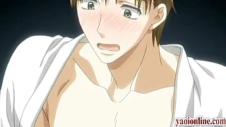 Blonde hentai gay licking his boyfriend